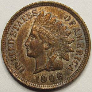 1906 Indian Head Cent - antique American Indian detailed penny