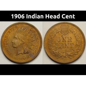 1906 Indian Head Cent - antique original American Indian penny