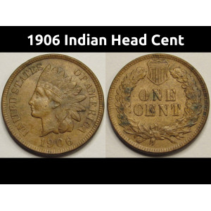 1906 Indian Head Cent - antique American Indian penny