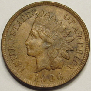 1906 Indian Head Cent - antique American Indian penny