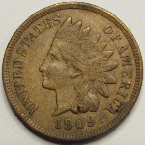 1909 Indian Head Cent - antique final year of issue well detailed penny