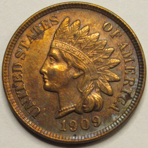 1909 Indian Head Cent - antique final year of issue well detailed penny