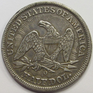 1853 O Seated Liberty Half Dollar - antique better condition New Orleans mintmark coin