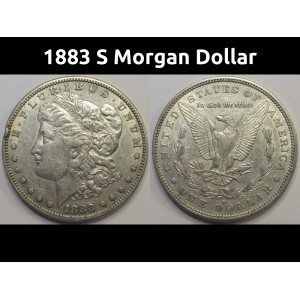 1883 S Morgan Dollar - antique better date San Francisco mintmark silver dollar