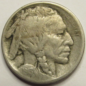1913 D Buffalo Nickel - Type 1 - raised mound better date American Indian nickel