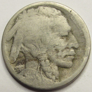 1913 D Buffalo Nickel - Type 1 - antique raised mound first year of issue coin