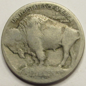 1913 D Buffalo Nickel - Type 1 - antique raised mound first year of issue coin
