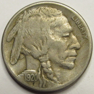 1920 S Buffalo Nickel - antique better condition American Indian nickel
