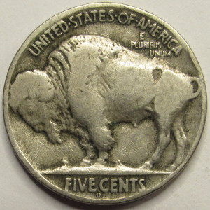1924 D Buffalo Nickel - antique Denver mintmark American Indian nickel