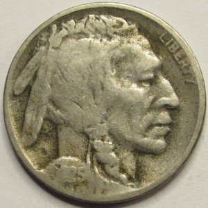 1925 D Buffalo Nickel - antique Denver mintmark better date coin