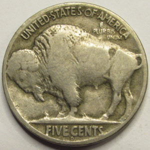 1925 D Buffalo Nickel - antique Denver mintmark better date coin