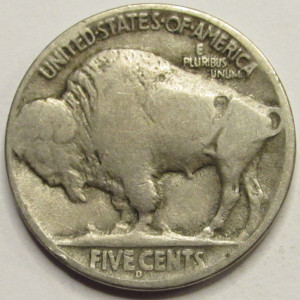 1926 D Buffalo Nickel - antique Denver mintmark American Indian nickel