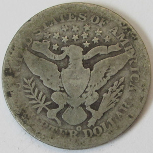 1899 O Barber Quarter - antique better date American silver quarter