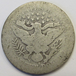 1902 S Barber Quarter - antique San Francisco mintmark lower mintage quarter