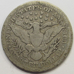 1903 Barber Quarter - antique American silver quarter