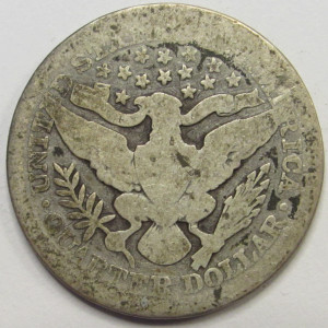 1905 Barber Quarter - antique better date American silver quarter