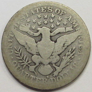 1905 S Barber Quarter - antique better date San Francisco mintmark silver quarter