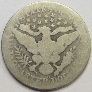 1906 O Barber Quarter - antique New Orleans mintmark silver quarter