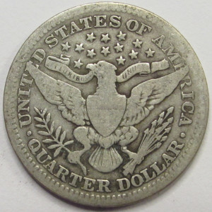 1912 Barber Quarter - antique silver American quarter coin