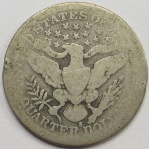 1915 S Barber Quarter - antique San Francisco mintmark silver quarter