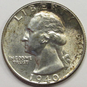1940 Washington Quarter - antique American uncirculated silver coin