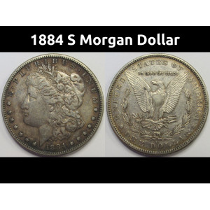 1884 S Morgan Dollar - antique San Francisco mintmark silver coin