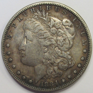 1884 S Morgan Dollar - antique San Francisco mintmark silver coin