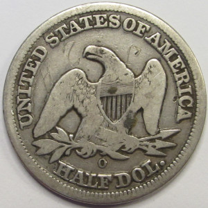 1854 O Seated Liberty Half Dollar - antique New Orleans mintmark silver coin