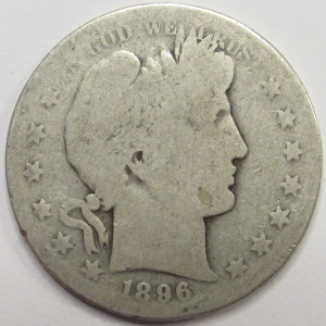 1896 O Barber Half Dollar - antique low mintage New Orleans mintmark silver coin
