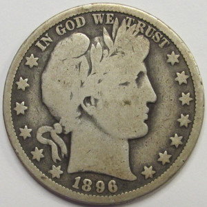 1896 O Barber Half Dollar - better date low mintage silver half dollar