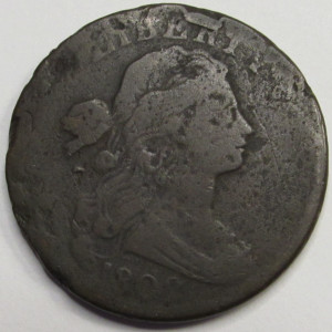 1802 Draped Bust Large Cent - No Stems - antique Early American copper penny