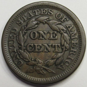 1848 Braided Hair Large Cent  - antique copper American penny