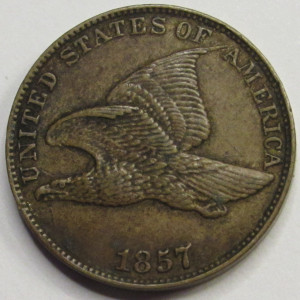 1857 Flying Eagle Cent - antique pre Civil War cupronickel small penny
