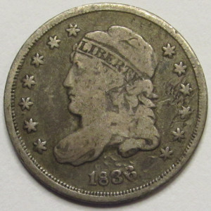 1836 Capped Bust Half Dime - antique early American small silver coin