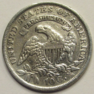 1836 Capped Bust Dime - antique early American silver dime