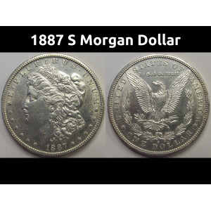1887 S Morgan Dollar - antique San Francisco mintmark scarce date coin