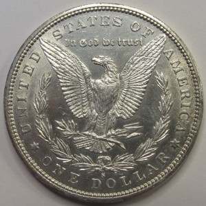 1887 S Morgan Dollar - antique San Francisco mintmark scarce date coin