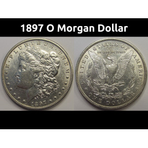 1897 O Morgan Dollar - antique New Orleans mintmark silver dollar