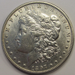 1897 O Morgan Dollar - antique New Orleans mintmark silver dollar
