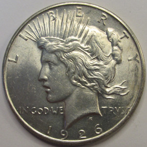 1926 D Peace Dollar - antique Denver mintmark silver dollar coin