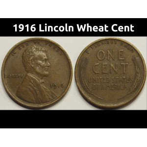 1916 Lincoln Wheat Cent - antique better condition American bronze penny