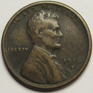 1916 S Lincoln Wheat Cent - antique San Francisco mintmark penny