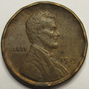 1919 S Lincoln Wheat Cent - antique San Francisco mintmark wheat penny