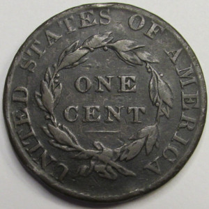1824 Coronet Head Large Cent - 4 over 2 - scarce overdate American copper penny