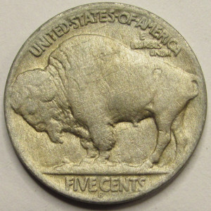 1919 S Buffalo Nickel - antique San Francisco mintmark American coin