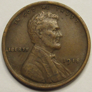 1918 Lincoln Wheat Cent - antique American better condition penny
