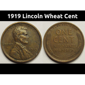 1919 Lincoln Wheat Cent - antique great condition American wheat penny