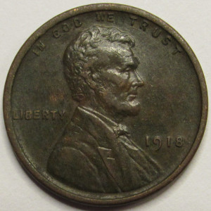 1918 Lincoln Wheat Cent - antique American wheat penny coin