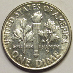 1962 Roosevelt Dime - antique toned silver American dime