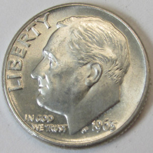 1963 D Roosevelt Dime - antique Denver mintmark silver dime